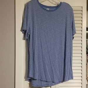 Lighter blue striped tee